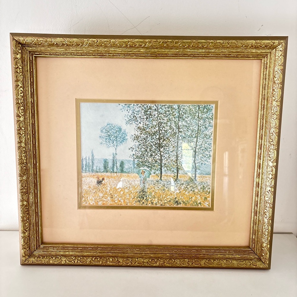 🏡Claude Monet Framed Impressionist Landscape Print in Gold Frame